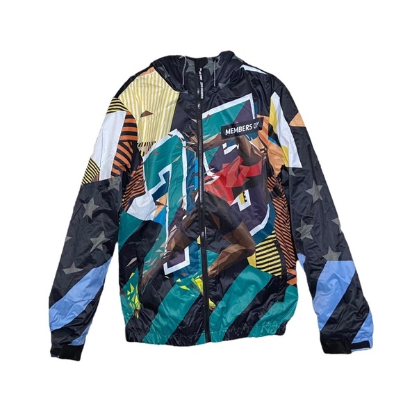 NWT Members Y2K AOP Only Sprint Midweight Puffer Jacket ‎ Colorful Small Hood - Picture 1 of 6